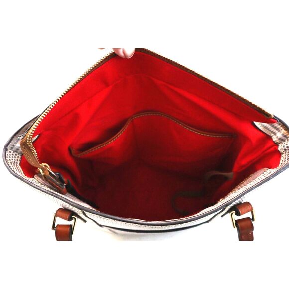 Dooney & Bourke Women's Gray Leather Embossed Lizard Lexington Tote Bag - Picture 13 of 15